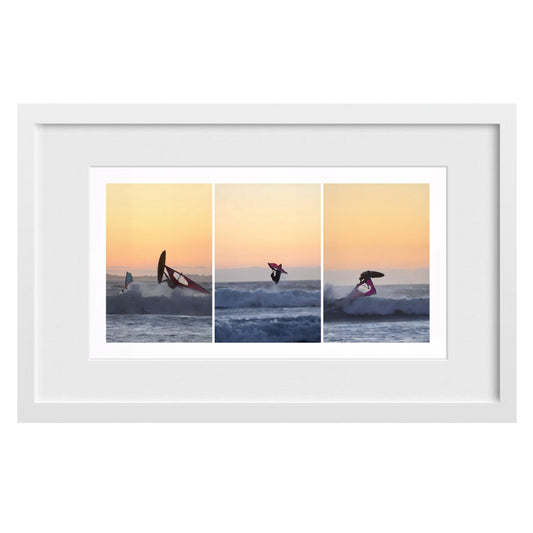 Windsurfers Jumping